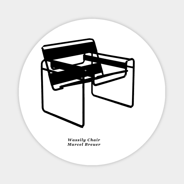 Wassily Chair By Marcel Breuer Magnet by Jamesbartoli01@gmail.com